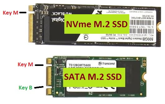 M.2 further divided in NVme and SATA 