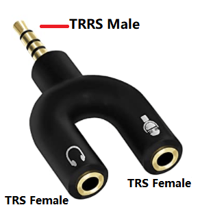 2 TRS female to 1 male 3.5mm audio jack splitter