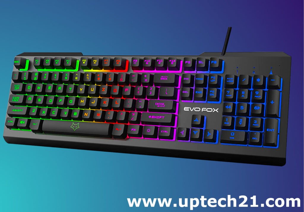 The image is EvoFox Warhammer gaming keyboard from top angle view, this is also best alternative to Cosmic Byte CB-GK-02.. 
