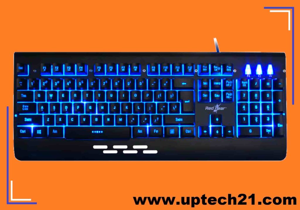 Redgear Blaze Semi-Mechanical wired Gaming keyboard, with blue RGB.