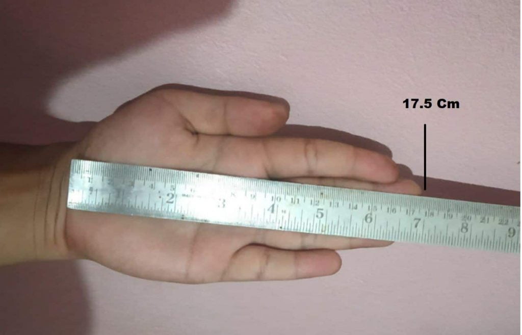 hand length measuring in centimeter